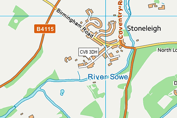 CV8 3DH map - OS VectorMap District (Ordnance Survey)