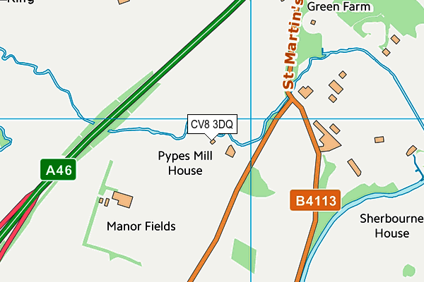 CV8 3DQ map - OS VectorMap District (Ordnance Survey)