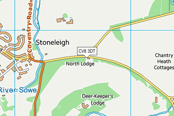 CV8 3DT map - OS VectorMap District (Ordnance Survey)