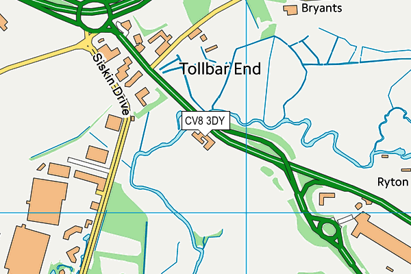 CV8 3DY map - OS VectorMap District (Ordnance Survey)