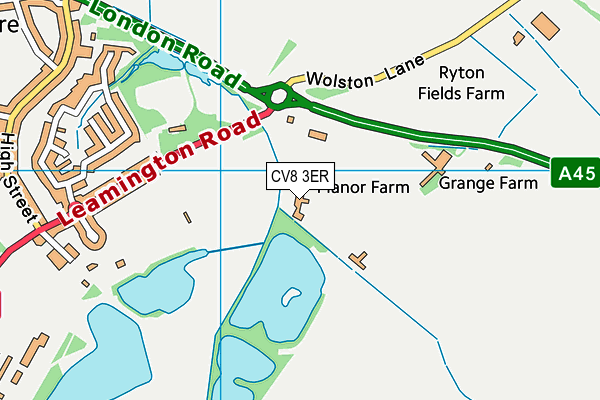 CV8 3ER map - OS VectorMap District (Ordnance Survey)