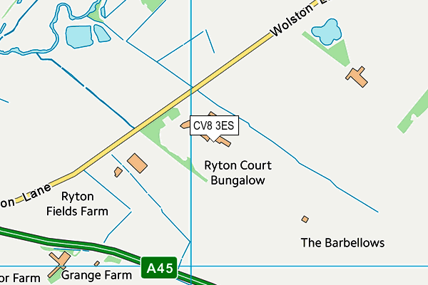 CV8 3ES map - OS VectorMap District (Ordnance Survey)