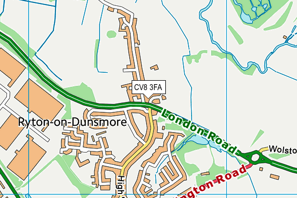 CV8 3FA map - OS VectorMap District (Ordnance Survey)