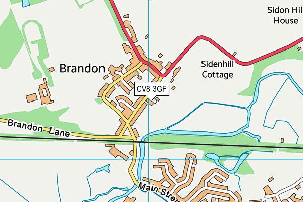 CV8 3GF map - OS VectorMap District (Ordnance Survey)