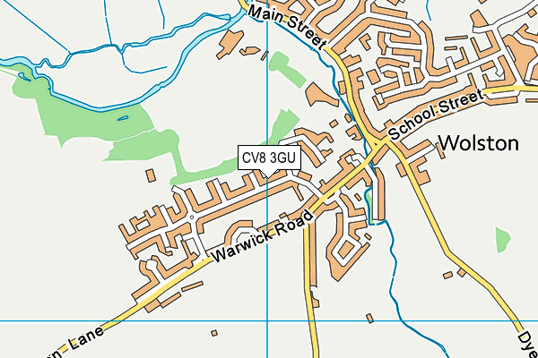 CV8 3GU map - OS VectorMap District (Ordnance Survey)