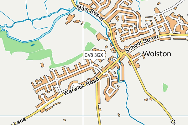 CV8 3GX map - OS VectorMap District (Ordnance Survey)