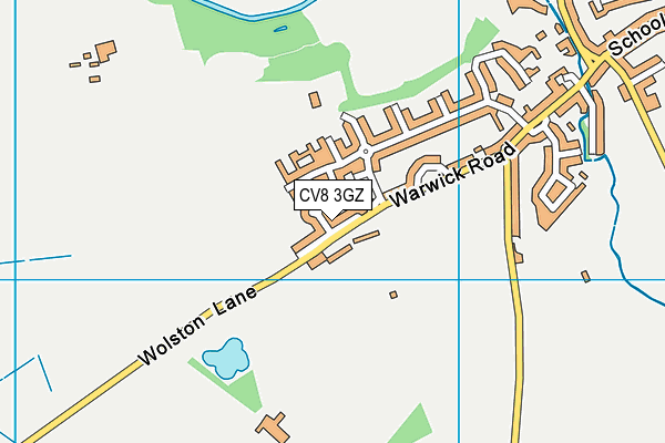 CV8 3GZ map - OS VectorMap District (Ordnance Survey)