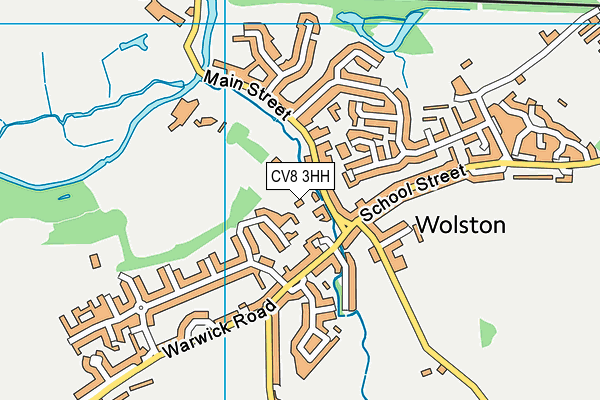 Wolston St Margarets School map (CV8 3HH) - OS VectorMap District (Ordnance Survey)