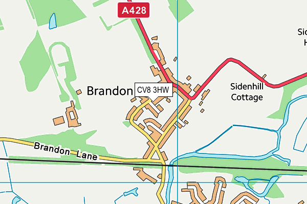 CV8 3HW map - OS VectorMap District (Ordnance Survey)