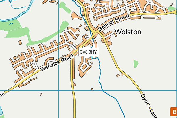 CV8 3HY map - OS VectorMap District (Ordnance Survey)