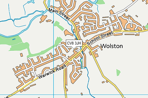 CV8 3JH map - OS VectorMap District (Ordnance Survey)