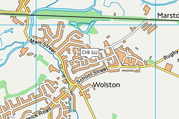 CV8 3JJ map - OS VectorMap District (Ordnance Survey)