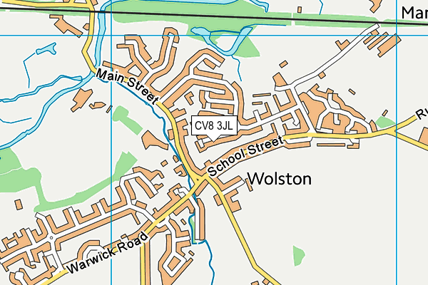 CV8 3JL map - OS VectorMap District (Ordnance Survey)