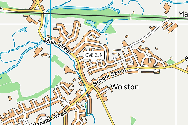 CV8 3JN map - OS VectorMap District (Ordnance Survey)