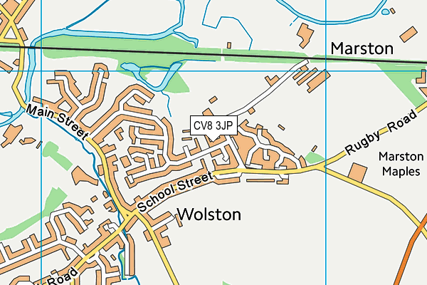 CV8 3JP map - OS VectorMap District (Ordnance Survey)