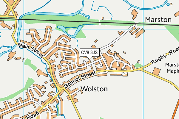 CV8 3JS map - OS VectorMap District (Ordnance Survey)