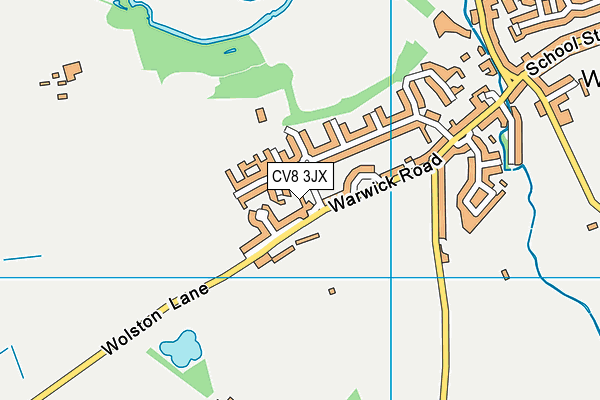 CV8 3JX map - OS VectorMap District (Ordnance Survey)