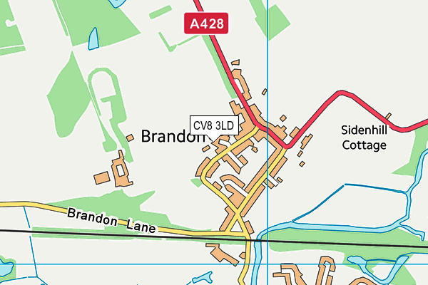 CV8 3LD map - OS VectorMap District (Ordnance Survey)