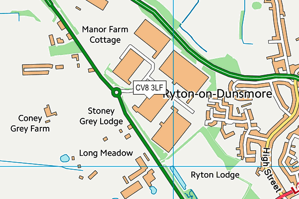 CV8 3LF map - OS VectorMap District (Ordnance Survey)