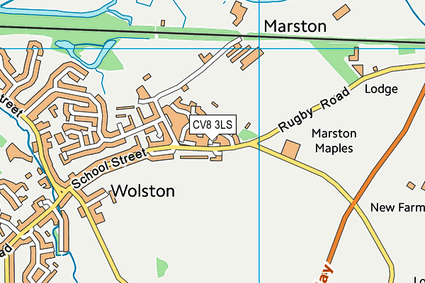 CV8 3LS map - OS VectorMap District (Ordnance Survey)