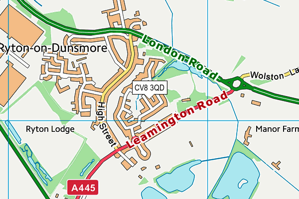 CV8 3QD map - OS VectorMap District (Ordnance Survey)