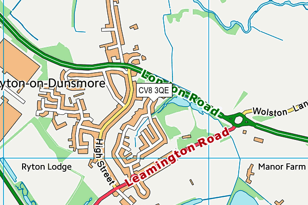 CV8 3QE map - OS VectorMap District (Ordnance Survey)