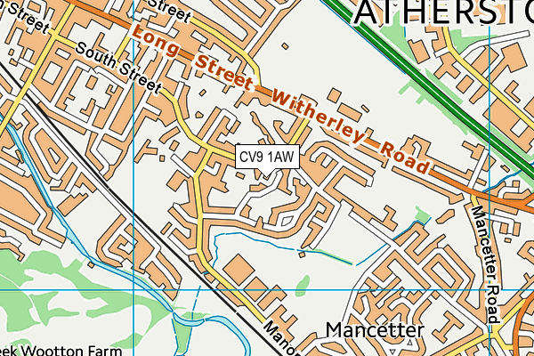 CV9 1AW map - OS VectorMap District (Ordnance Survey)
