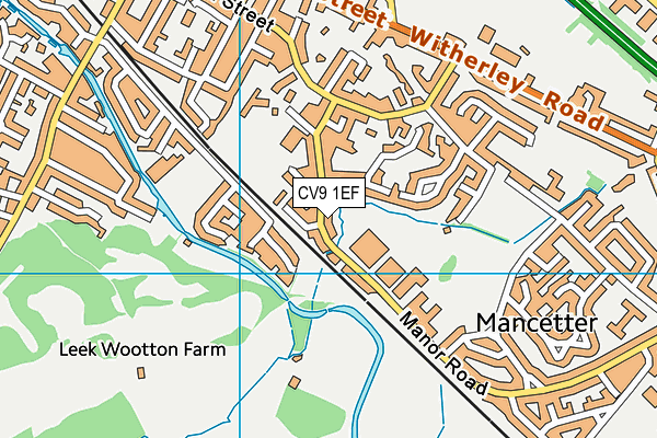 CV9 1EF map - OS VectorMap District (Ordnance Survey)