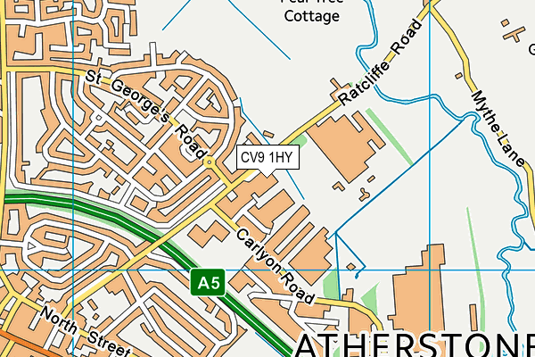 Map of RATCLIFFE SERVICE STATION (ATHERSTONE) LTD at district scale