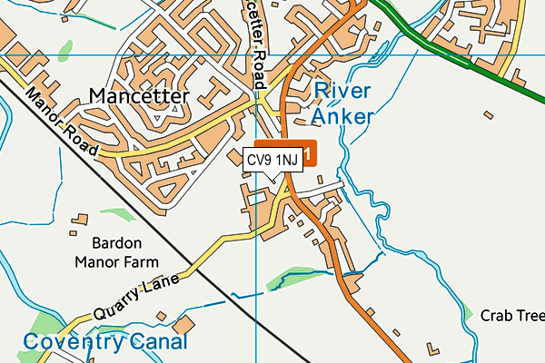 CV9 1NJ map - OS VectorMap District (Ordnance Survey)