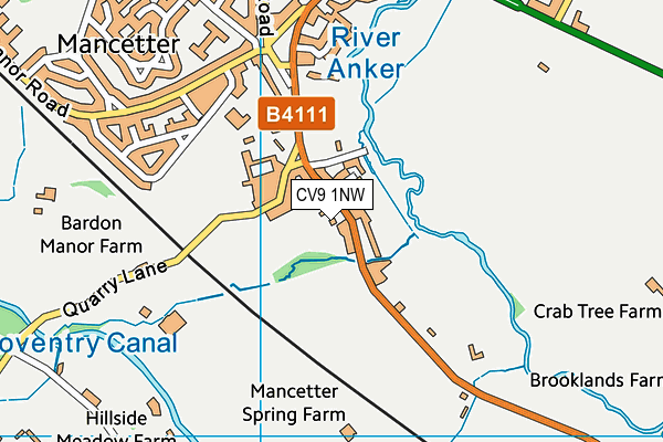 CV9 1NW map - OS VectorMap District (Ordnance Survey)