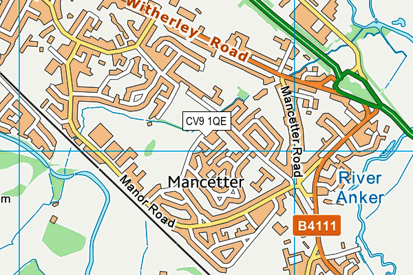 CV9 1QE map - OS VectorMap District (Ordnance Survey)