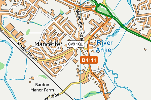 CV9 1QL map - OS VectorMap District (Ordnance Survey)