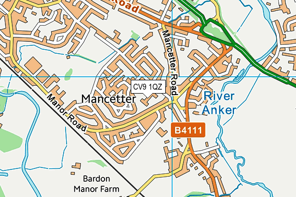 CV9 1QZ map - OS VectorMap District (Ordnance Survey)