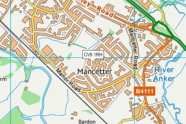 CV9 1RH map - OS VectorMap District (Ordnance Survey)