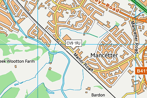 CV9 1RJ map - OS VectorMap District (Ordnance Survey)