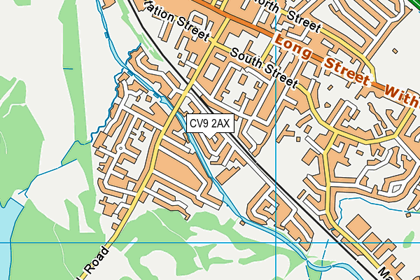 CV9 2AX map - OS VectorMap District (Ordnance Survey)