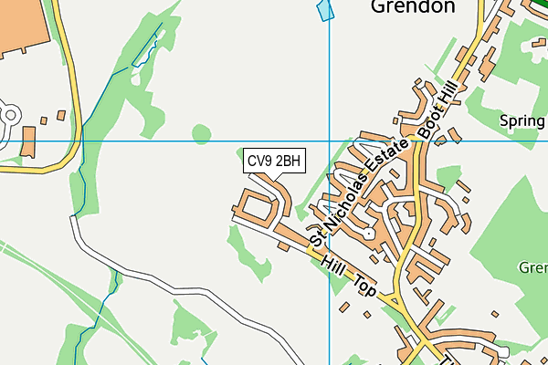 CV9 2BH map - OS VectorMap District (Ordnance Survey)