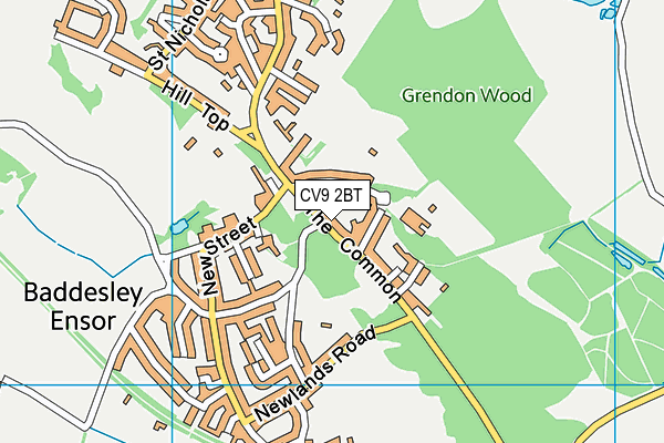 CV9 2BT map - OS VectorMap District (Ordnance Survey)