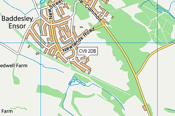 CV9 2DB map - OS VectorMap District (Ordnance Survey)