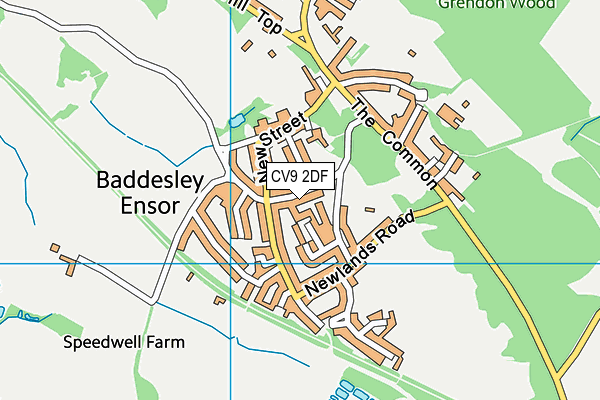 CV9 2DF map - OS VectorMap District (Ordnance Survey)