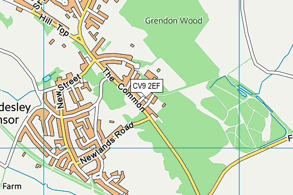 CV9 2EF map - OS VectorMap District (Ordnance Survey)