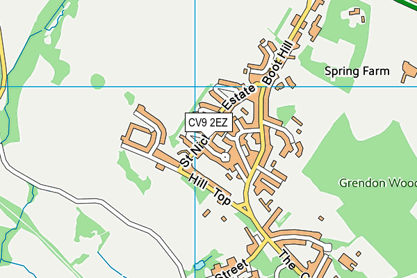 CV9 2EZ map - OS VectorMap District (Ordnance Survey)