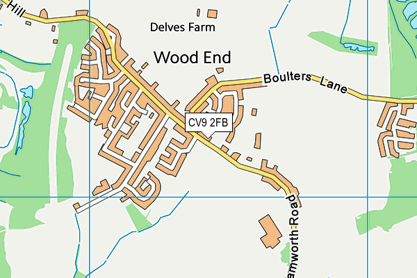 CV9 2FB map - OS VectorMap District (Ordnance Survey)