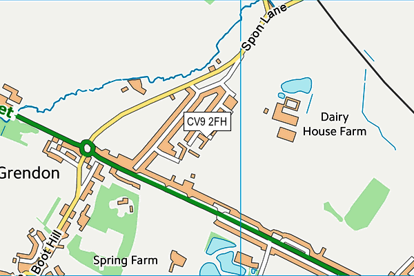 CV9 2FH map - OS VectorMap District (Ordnance Survey)