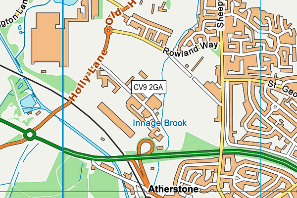 CV9 2GA map - OS VectorMap District (Ordnance Survey)