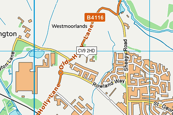 CV9 2HD map - OS VectorMap District (Ordnance Survey)