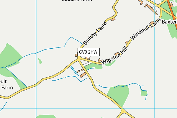 CV9 2HW map - OS VectorMap District (Ordnance Survey)