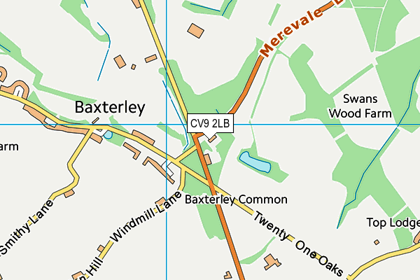 CV9 2LB map - OS VectorMap District (Ordnance Survey)
