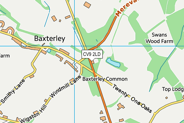 CV9 2LD map - OS VectorMap District (Ordnance Survey)